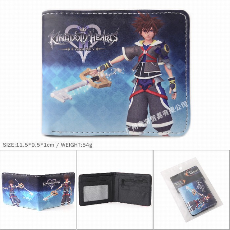 Kingdom Hearts Full color Twill two-fold short wallet Purse 11.5X9.5X1CM 54G Style A