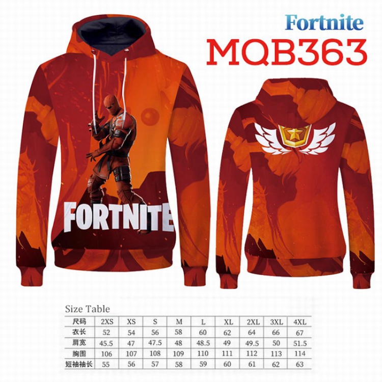 Fortnite Full Color Long sleeve Patch pocket Sweatshirt Hoodie 9 sizes from XXS to XXXXL MQB363