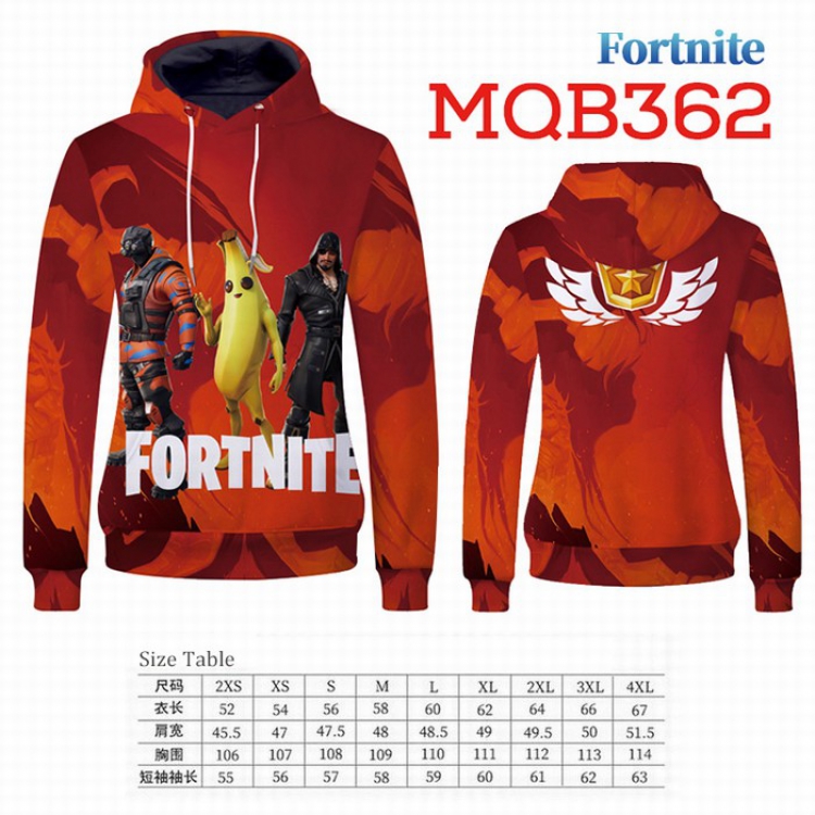 Fortnite Full Color Long sleeve Patch pocket Sweatshirt Hoodie 9 sizes from XXS to XXXXL MQB362
