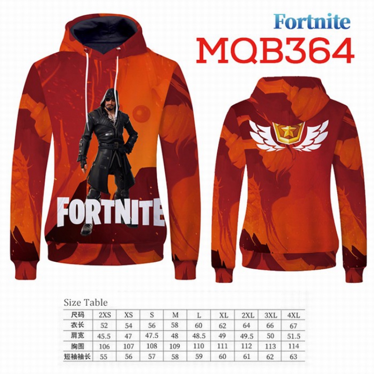 Fortnite Full Color Long sleeve Patch pocket Sweatshirt Hoodie 9 sizes from XXS to XXXXL MQB364