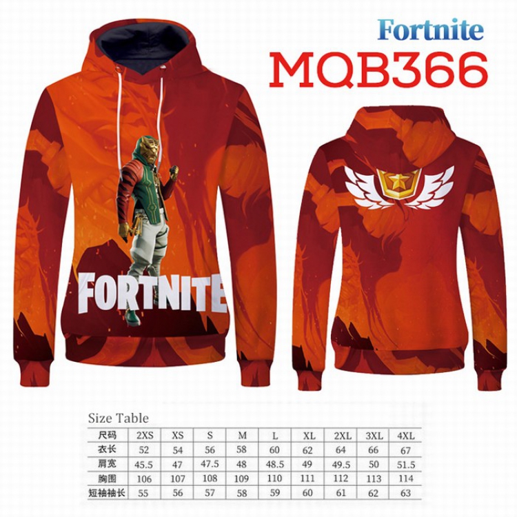 Fortnite Full Color Long sleeve Patch pocket Sweatshirt Hoodie 9 sizes from XXS to XXXXL MQB366