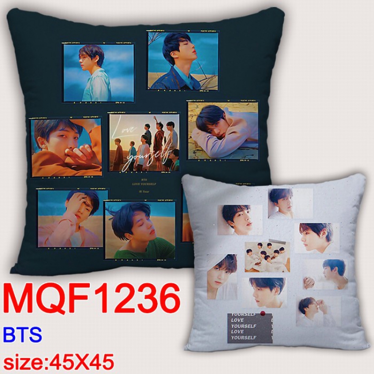 BTS Double-sided full color Pillow Cushion 45X45CM MQF1236