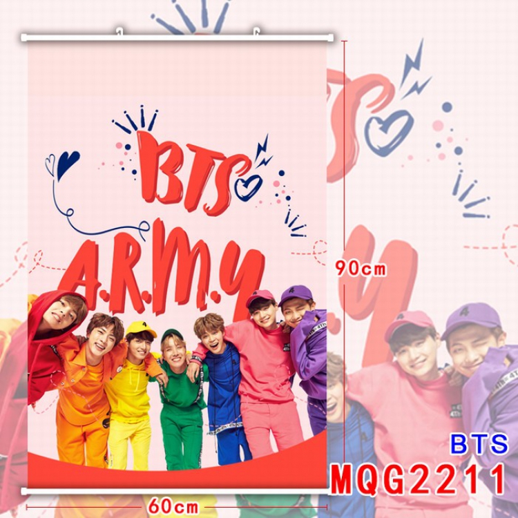 BTS White plastic pole cloth painting Wall Scroll 60X90CM MQG2211