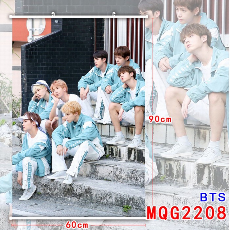 BTS White plastic pole cloth painting Wall Scroll 60X90CM MQG2208