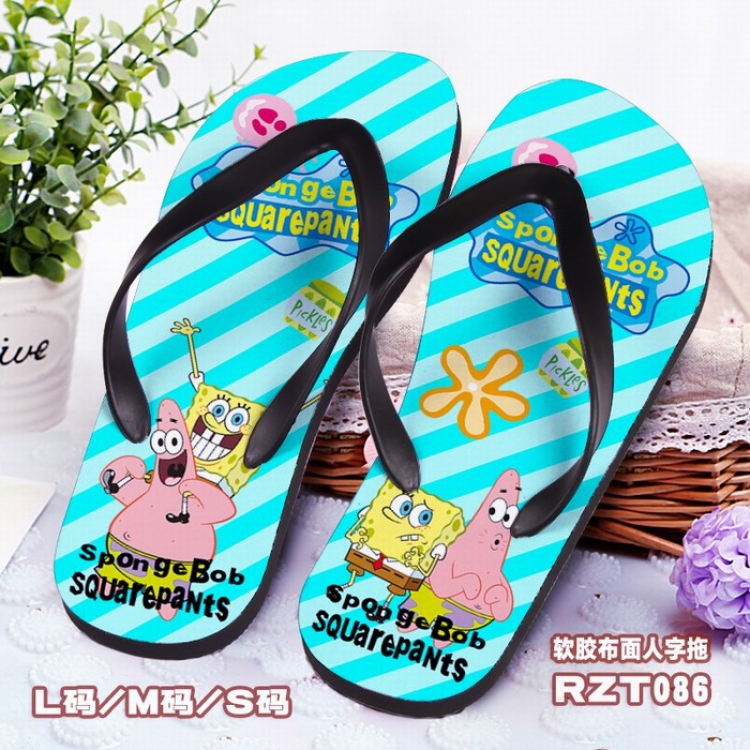 SpongeBob Soft glue Cloth surface Flip-flops slipper S.M.L RZT086