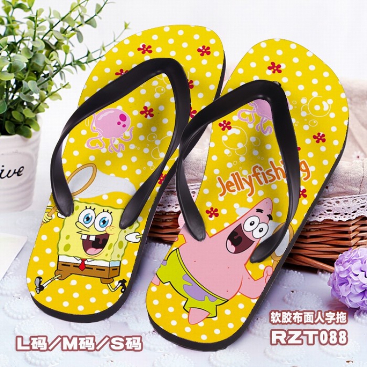 SpongeBob Soft glue Cloth surface Flip-flops slipper S.M.L RZT088