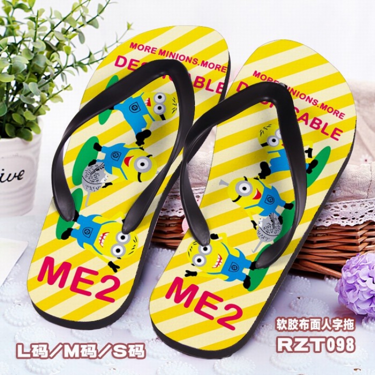 Despicable Me Soft glue Cloth surface Flip-flops slipper S.M.L RZT098