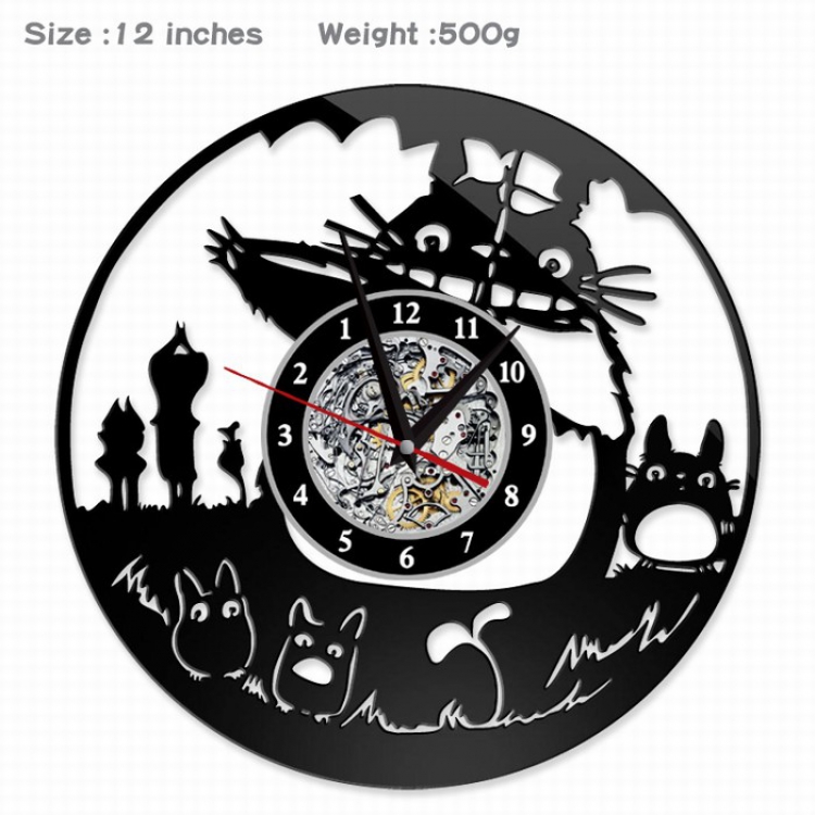 TOTORO Creative painting wall clocks and clocks PVC material No battery Style B