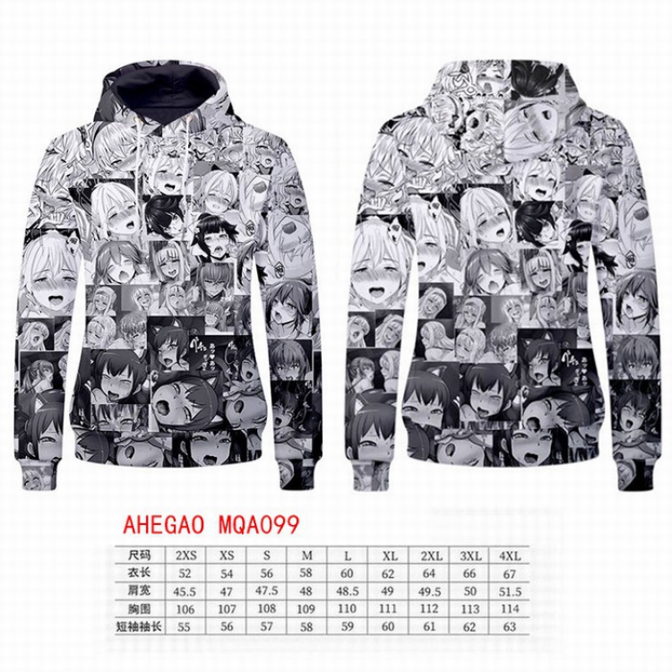 AHEIGAO Full Color Long sleeve Patch pocket Sweatshirt Hoodie 9 sizes from XXS to XXXXL MQA099