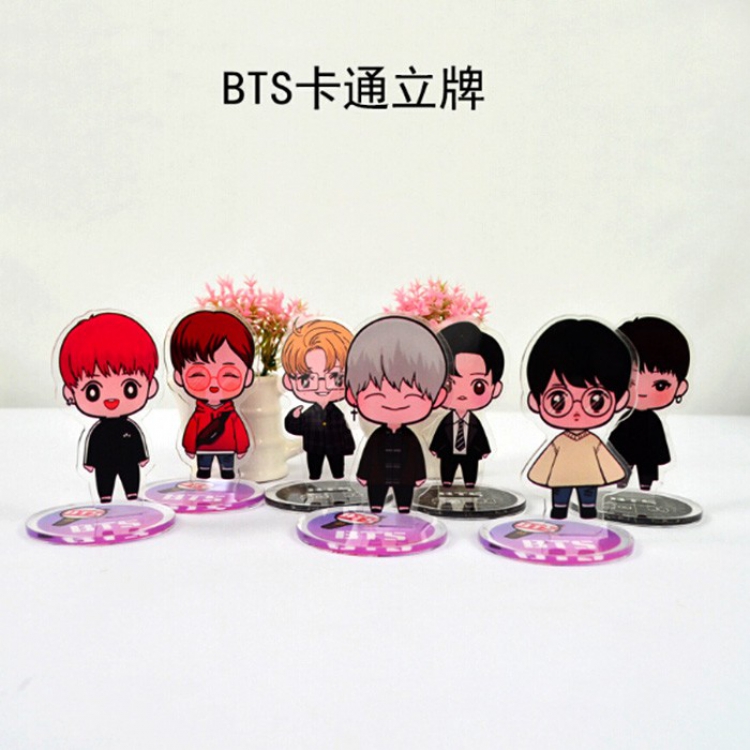 BTS a set of 7 Cartoon Standing Plates