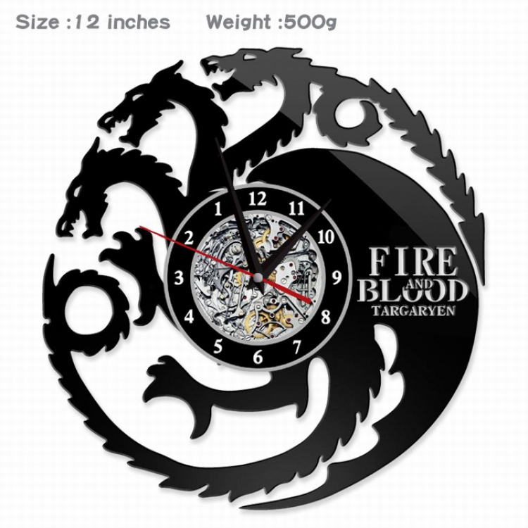 Game of Thrones Creative painting wall clocks and clocks PVC material No battery Style 1