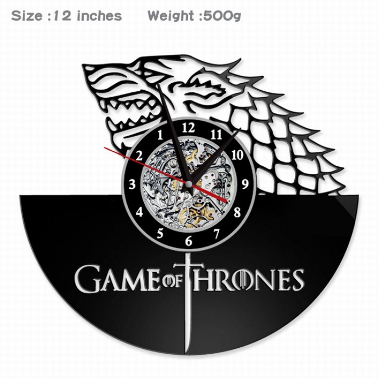 Game of Thrones Creative painting wall clocks and clocks PVC material No battery Style 3