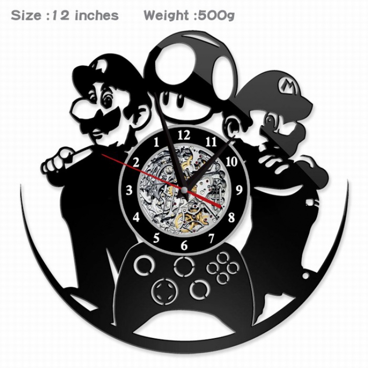 Mario  Creative painting wall clocks and clocks PVC material No battery Style 1