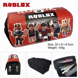ROBLOX PU surface Multifunction Double layer Zipper Flip cover Pencil Bag Style F