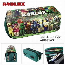 ROBLOX PU surface Multifunction Double layer Zipper Flip cover Pencil Bag Style G
