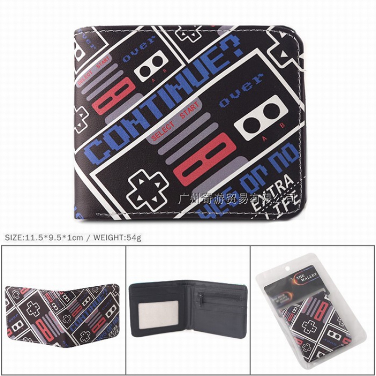 Nintendo Full color Twill two-fold short wallet Purse 11.5X9.5X1CM 54G