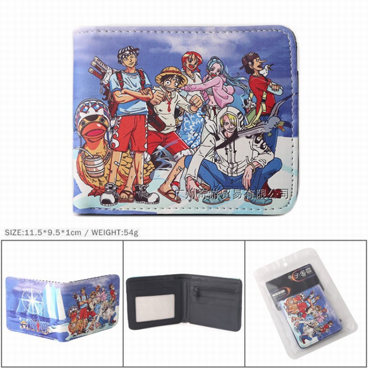 One Piece Full color Twill two-fold short wallet Purse 11.5X9.5X1CM 54G Style B