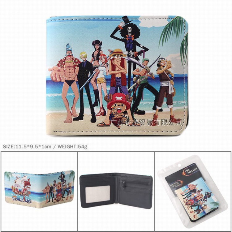 One Piece Full color Twill two-fold short wallet Purse 11.5X9.5X1CM 54G Style A
