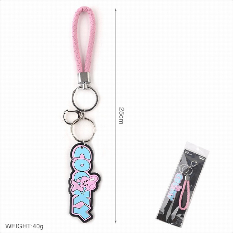 BTS BT21 Three-dimensional soft rubber lanyard Keychain pendant Style H