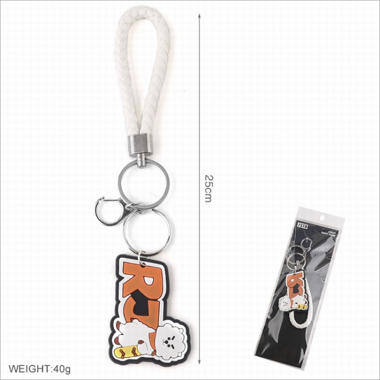 BTS BT21 Three-dimensional soft rubber lanyard Keychain pendant Style F