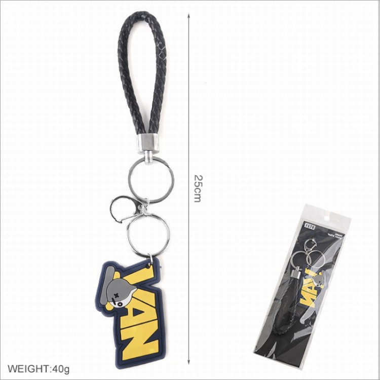 BTS BT21 Three-dimensional soft rubber lanyard Keychain pendant Style D