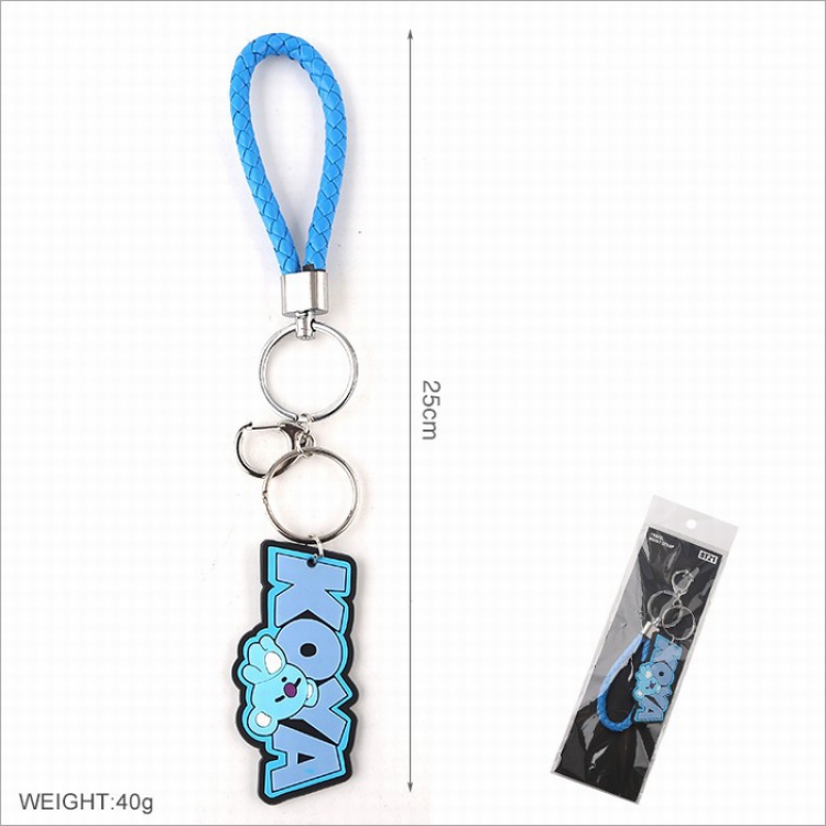 BTS BT21 Three-dimensional soft rubber lanyard Keychain pendant Style B