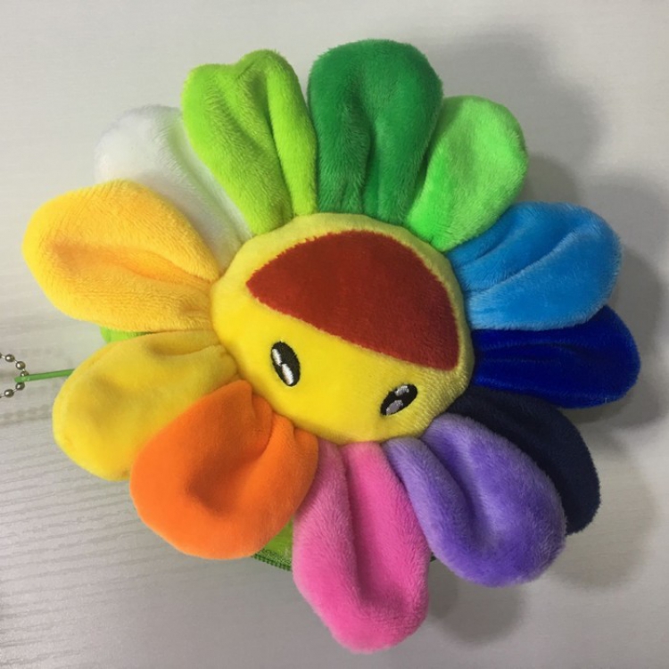  Sun flower Plush zip coin purse storage bag 15X15CM 0.06KG