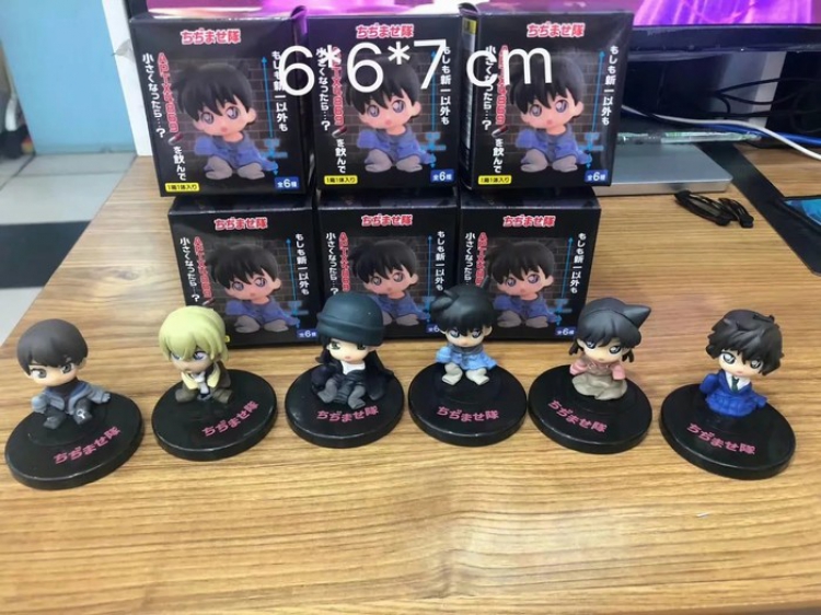 Detective Conan a set of 6 models Boxed Figure Decoration 6X6X7CM