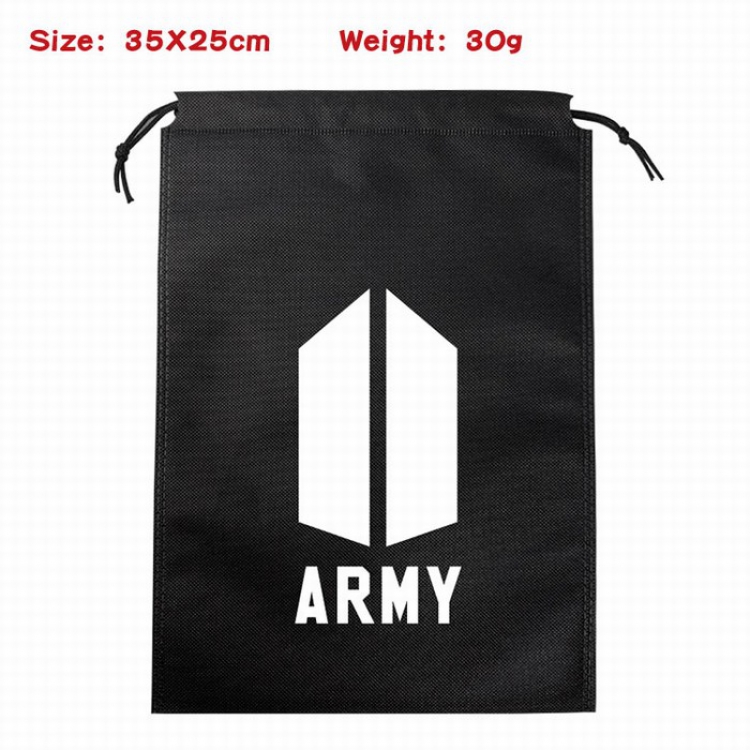 BTS  Canvas drawstring storage pouch bag 35X25CM 30G Style 17