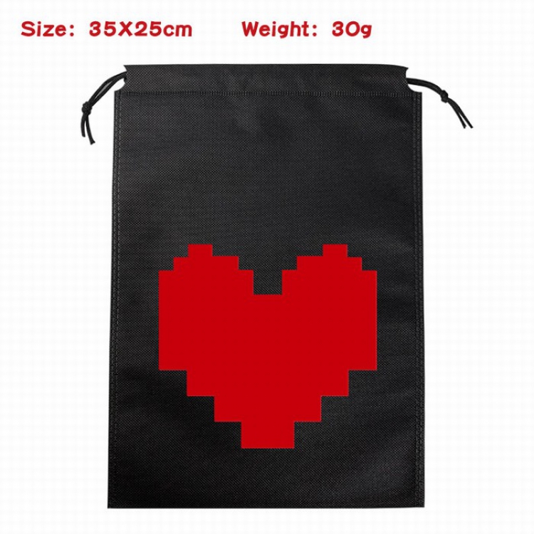 Undertale Canvas drawstring storage pouch bag 35X25CM 30G Style 3