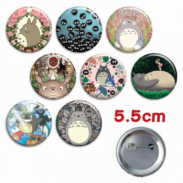 TOTORO a set of 8 Tinplate Badge Brooch 5.5CM Style C