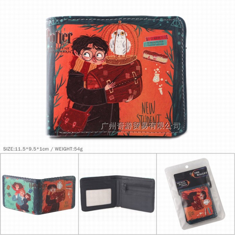 Harry Potter Full color Twill two-fold short wallet Purse 11.5X9.5X1CM 54G Style A