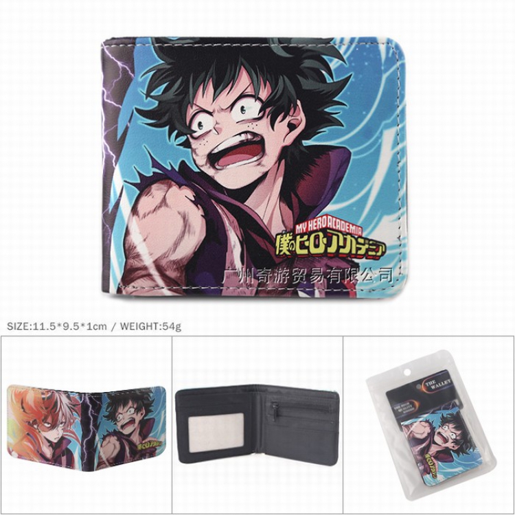 My Hero Academia Full color Twill two-fold short wallet Purse 11.5X9.5X1CM 54G 