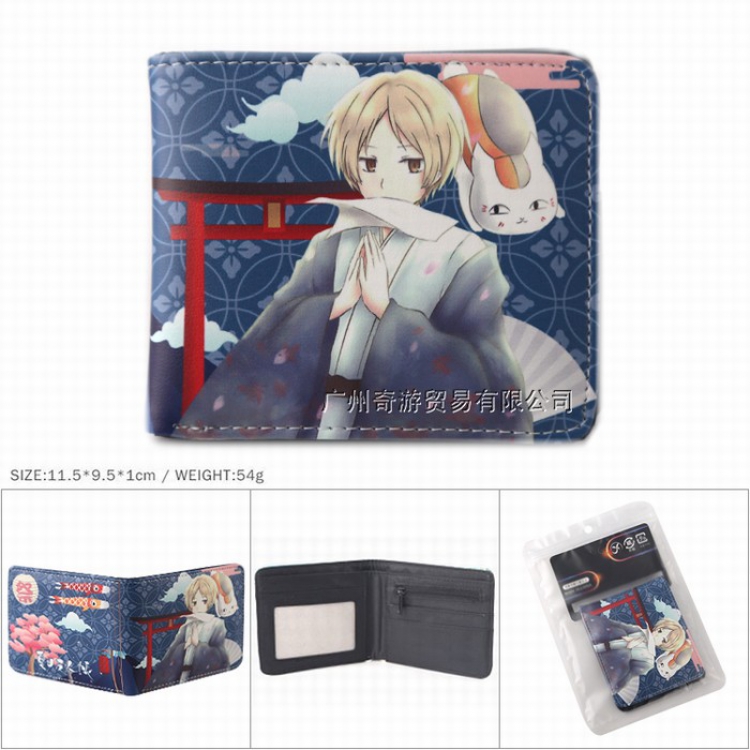 Natsume_Yuujintyou Full color Twill two-fold short wallet Purse 11.5X9.5X1CM 54G Style A