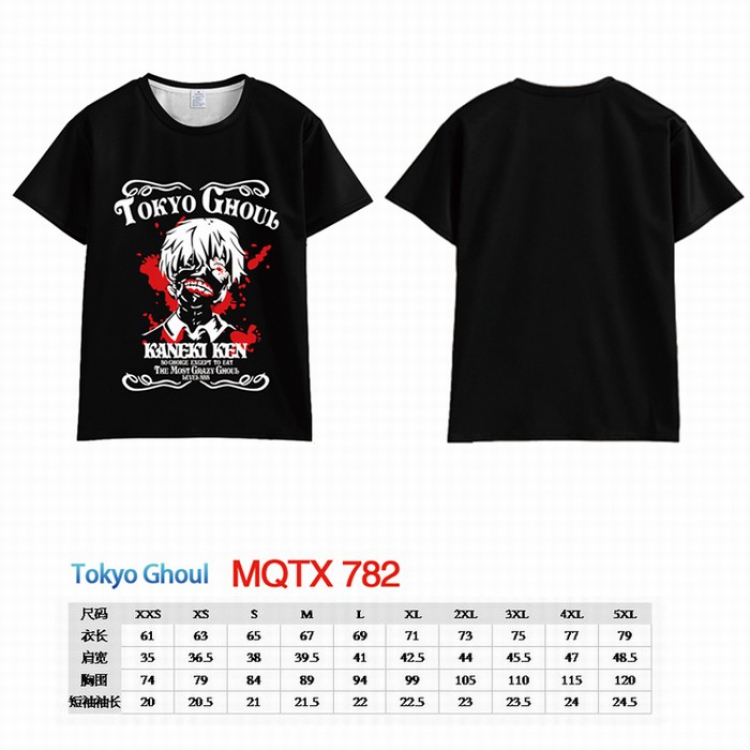 Tokyo Ghoul Full color printed short sleeve t-shirt 10 sizes from XXS to 5XL MQTX-782