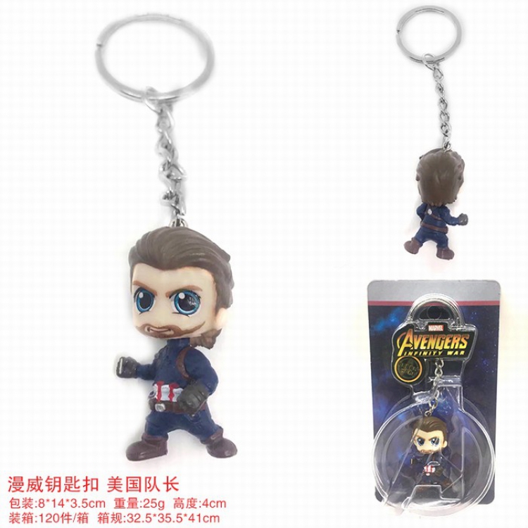 The Avengers Captain America Doll Keychain pendant 4CM a box of 120