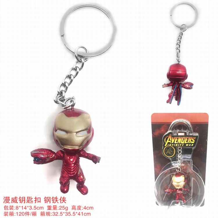 The Avengers Iron Man Doll Keychain pendant 4CM a box of 120