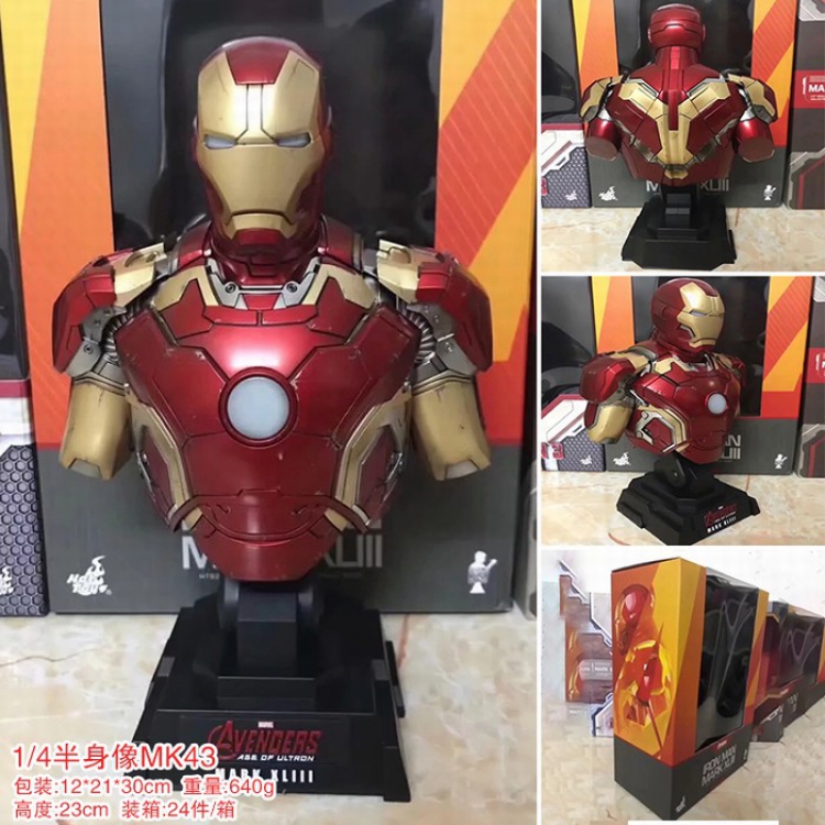 Iron Man MK43 bust Boxed Figure Decoration 23CM 0.68KG a box of 24