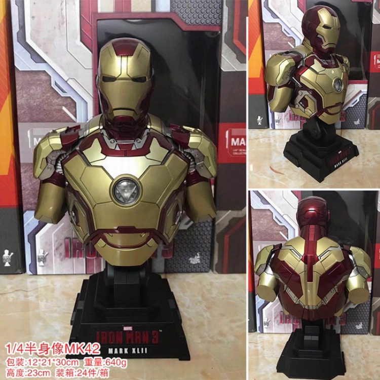 Iron Man MK42 bust Boxed Figure Decoration 23CM 0.68KG a box of 24