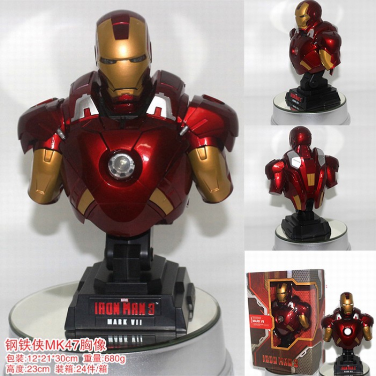 Iron Man MK47 bust Boxed Figure Decoration 23CM 0.68KG a box of 24