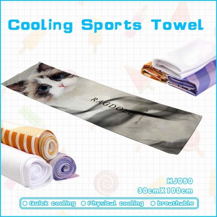 Puppet cat animal Cooling Sports Sweat towel 30X100CM HJ050
