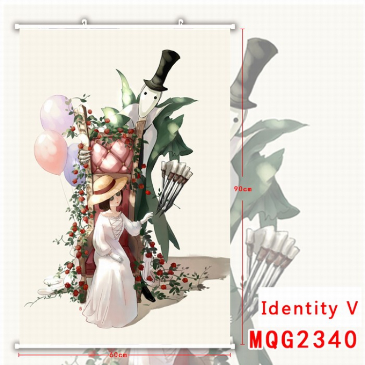 Identity V White Plastic rod Cloth painting Wall Scroll 40X60CM MQG2340