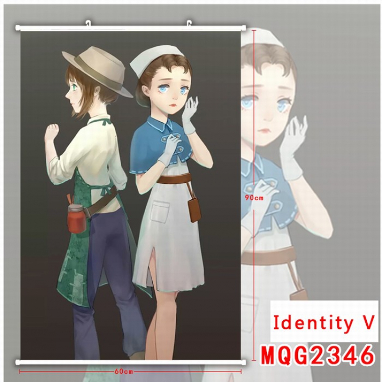 Identity V White Plastic rod Cloth painting Wall Scroll 40X60CM MQG2346