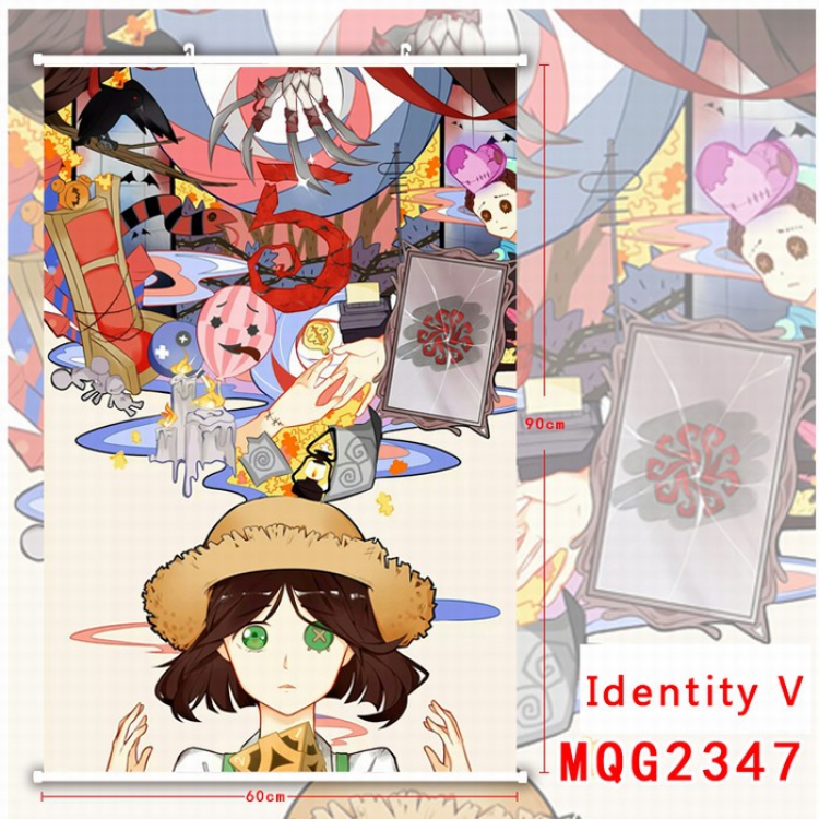 Identity V White Plastic rod Cloth painting Wall Scroll 40X60CM MQG2347