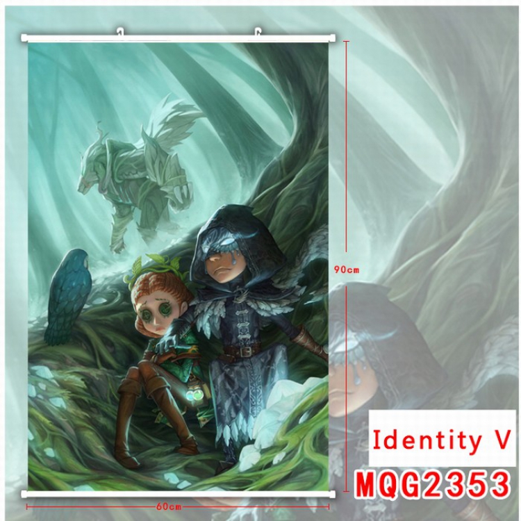 Identity V White Plastic rod Cloth painting Wall Scroll 40X60CM MQG2353