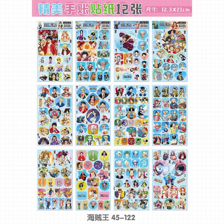 One Piece Beautifully Stickers 45-104 A pack of 12 price for 16 packs 12.3X21CM