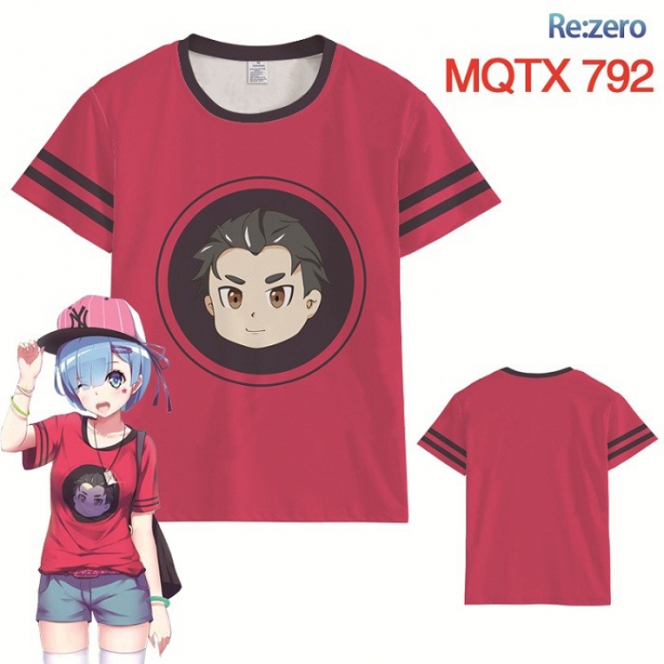 Re:Zero kara Hajimeru Isekai Seikatsu Full color printed short sleeve t-shirt 10 sizes from XXS to 5XL MQTX793