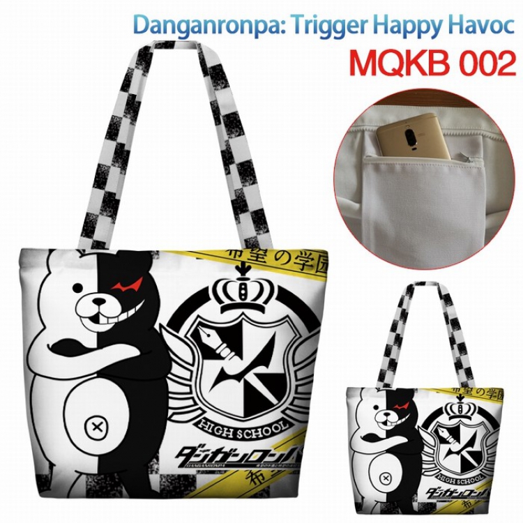 Dangan-Ronpa Full color green zipper shopping bag shoulder bag MQKB-002