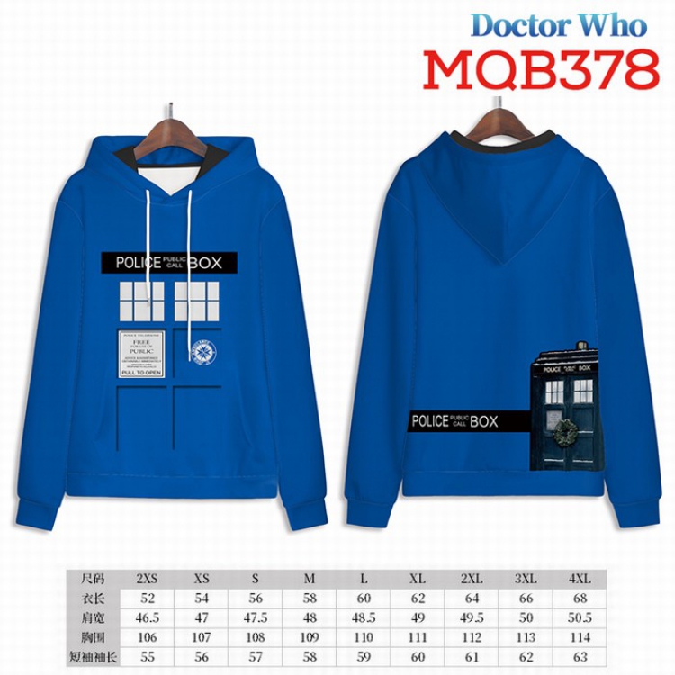 Doctor Who Full Color Long sleeve Patch pocket Sweatshirt Hoodie 9 sizes from XXS to XXXXL MQB378