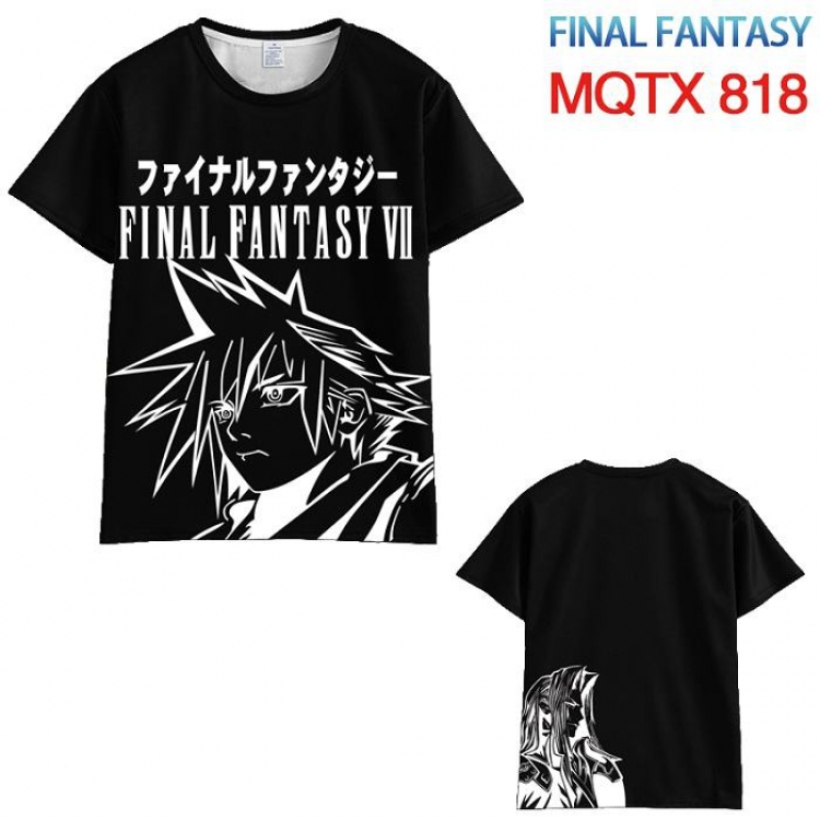 Final Fantasy Black and white line draft Short sleeve T-shirt 10 sizes from XXS to 5XL MQTX 818